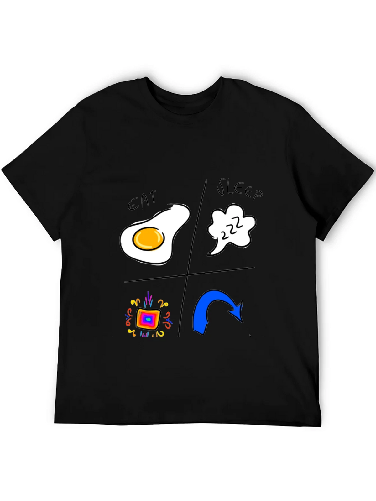 Eat Sleep Rave Repeat Black T-Shirt product image 8