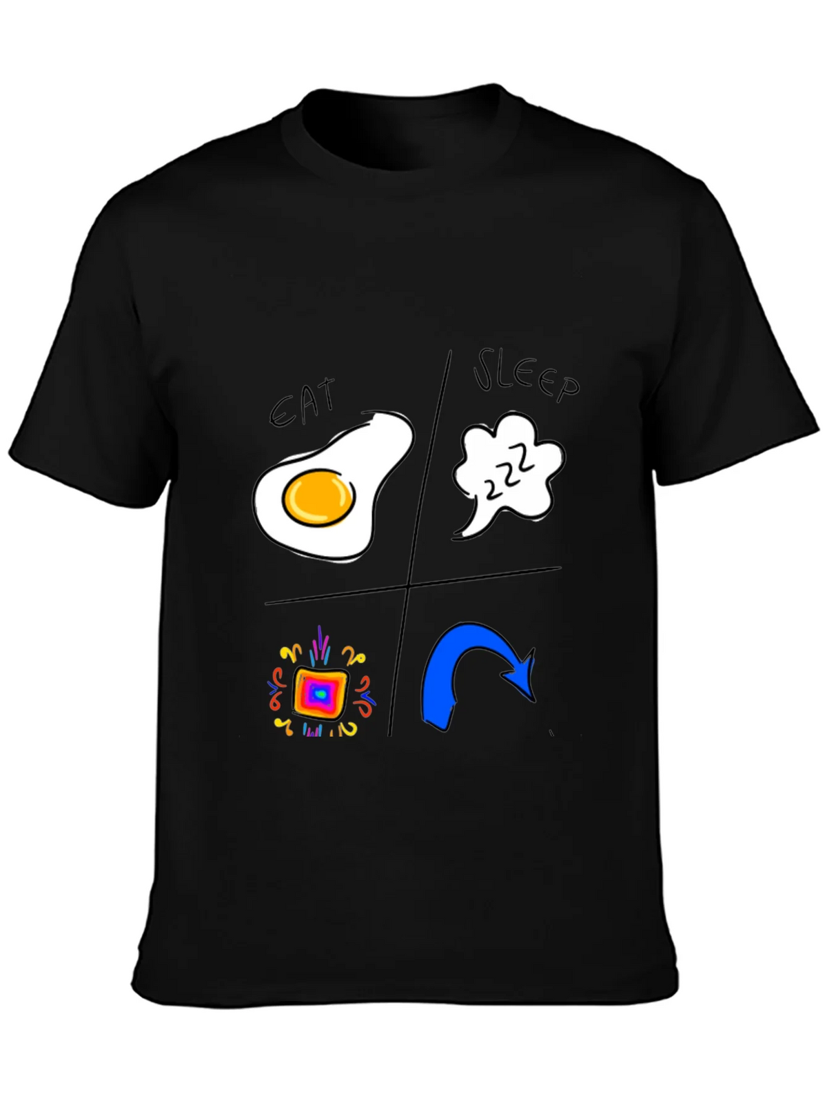 Eat Sleep Rave Repeat Black T-Shirt product image 6
