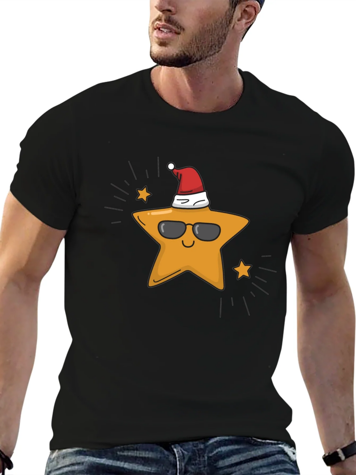 Cool Star with Santa Hat T-Shirt