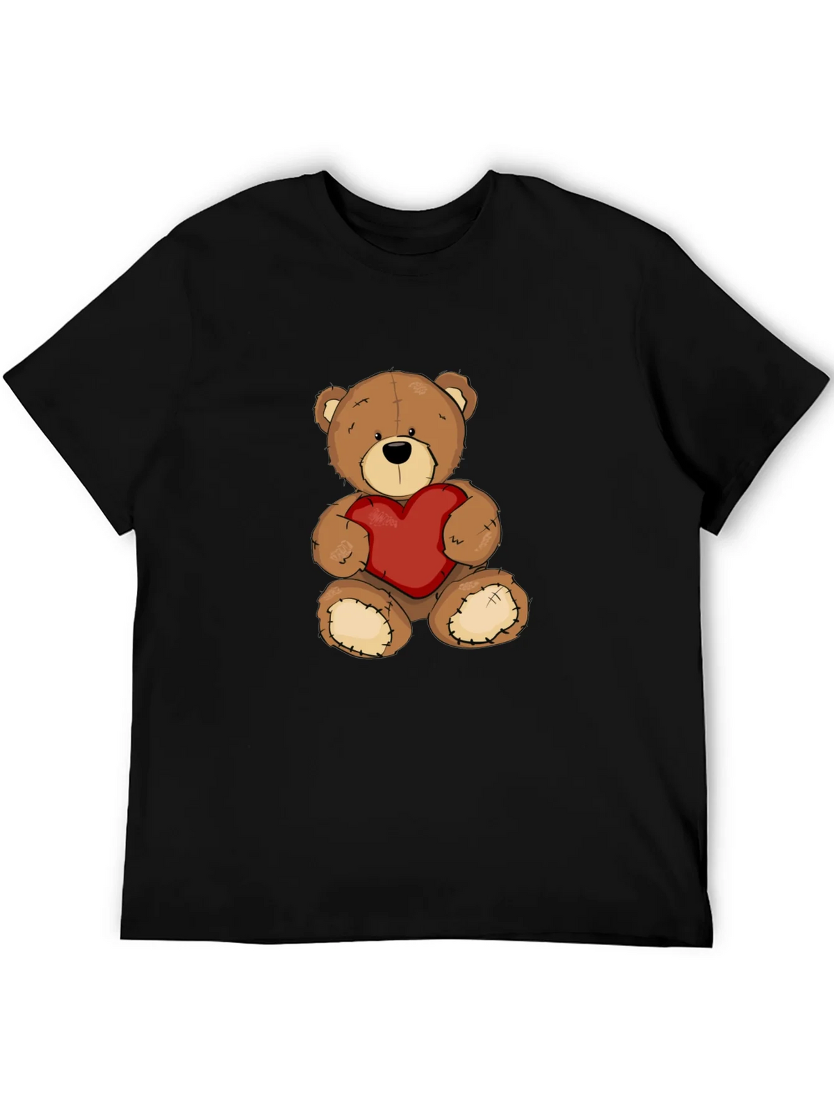 Teddy Bear Heart Graphic Tee - Mens Black T-Shirt product image 8
