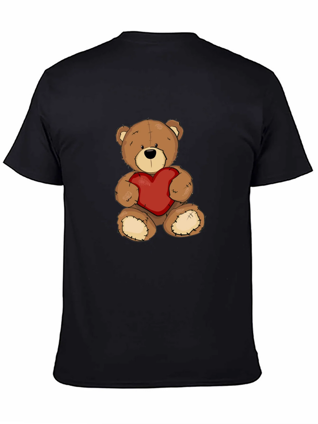 Teddy Bear Heart Graphic Tee - Mens Black T-Shirt product image 7