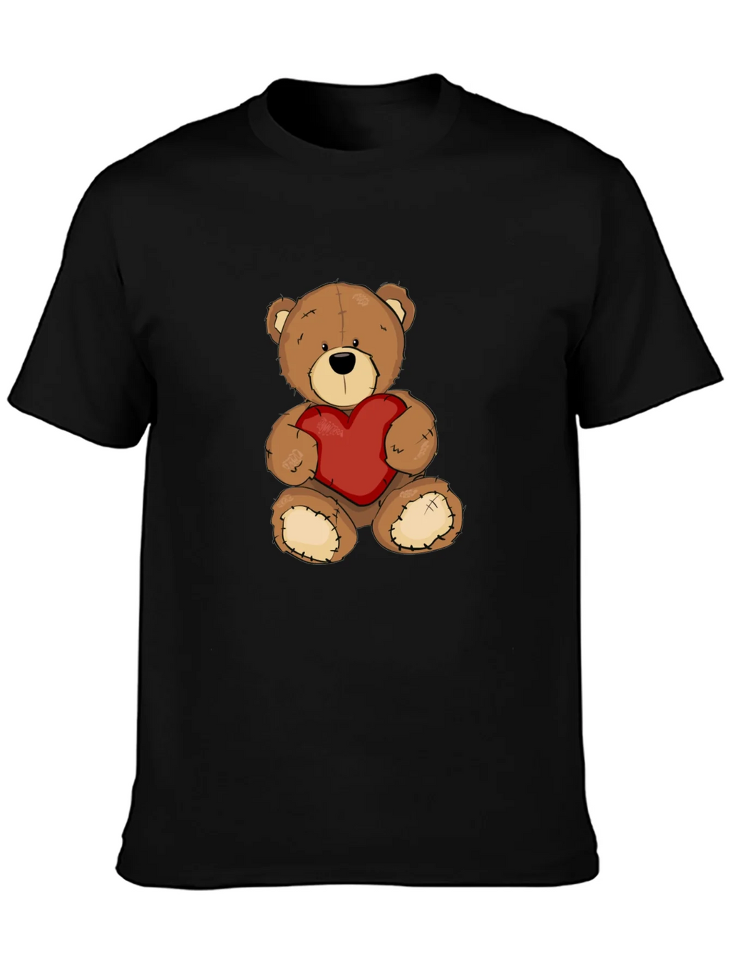 Teddy Bear Heart Graphic Tee - Mens Black T-Shirt product image 6