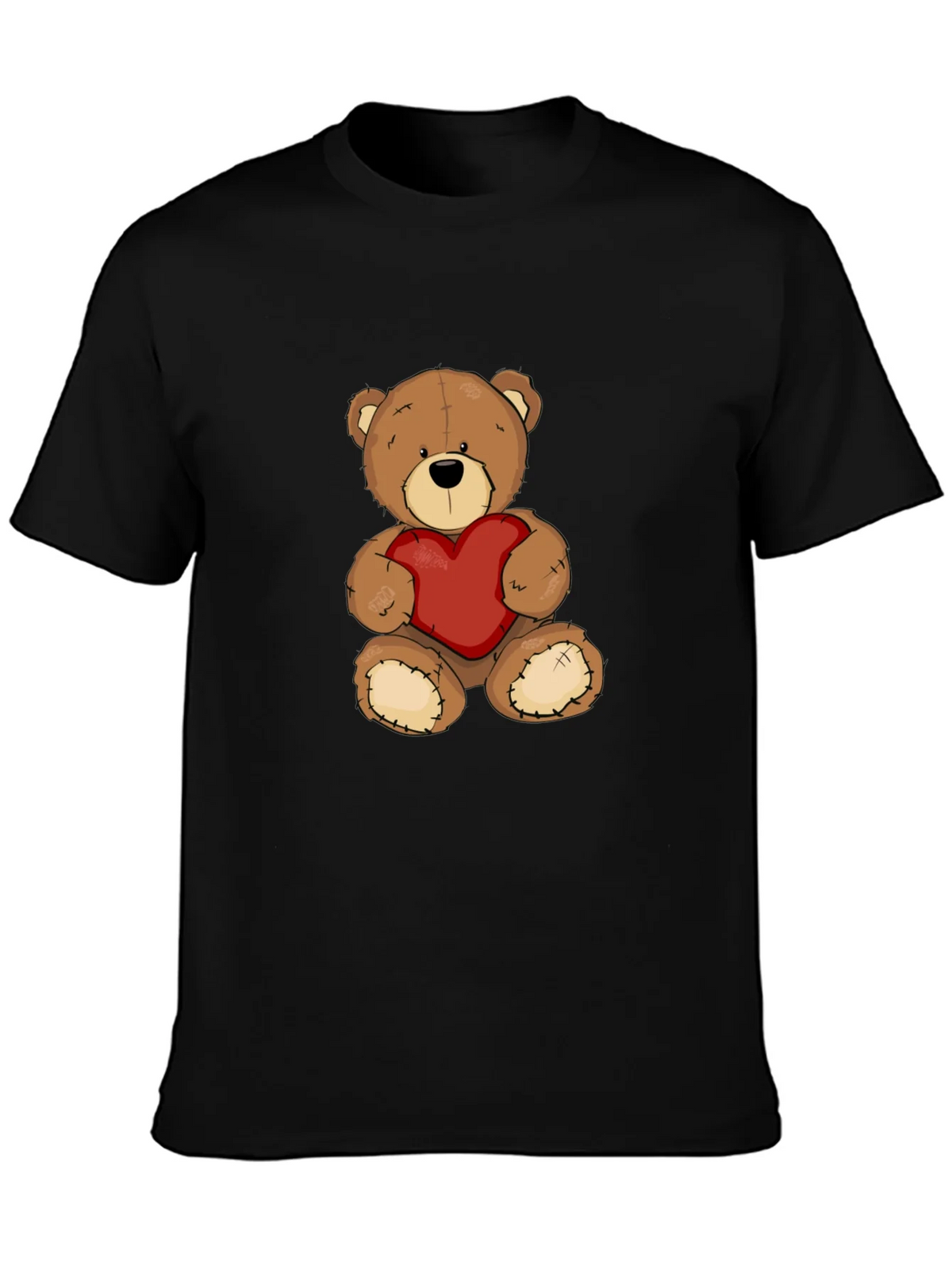 Teddy Bear Heart Graphic Tee - Mens Black T-Shirt product image 6