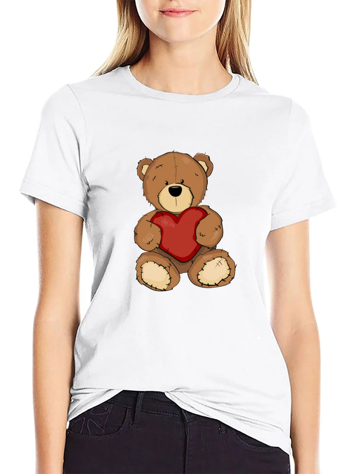 Teddy Bear Heart Graphic Tee - Mens Black T-Shirt product image 11