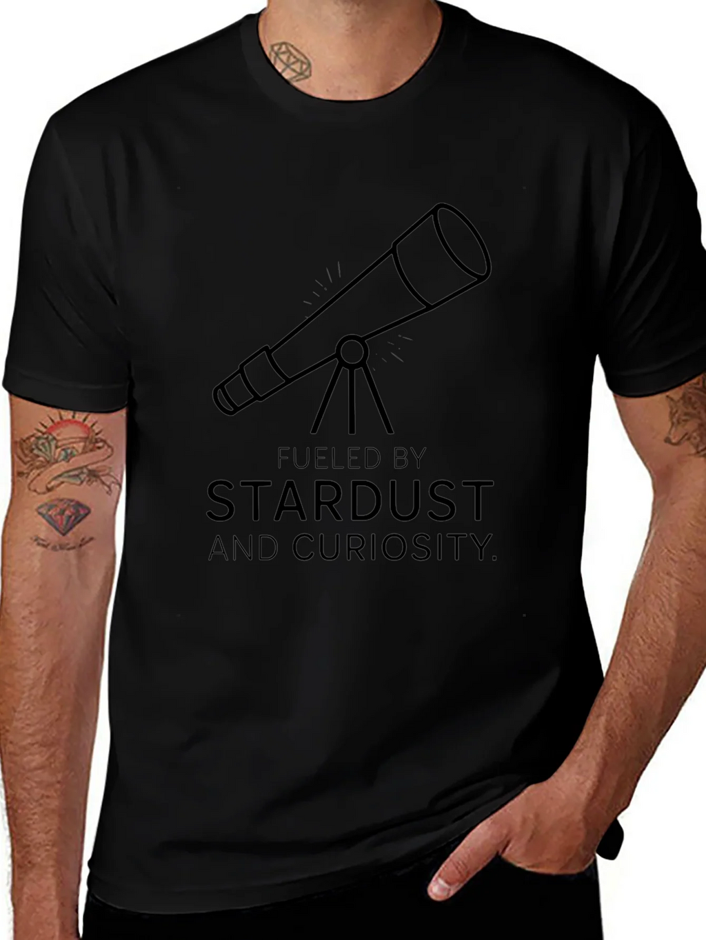 Stardust & Curiosity Telescope Graphic Tee product image 1