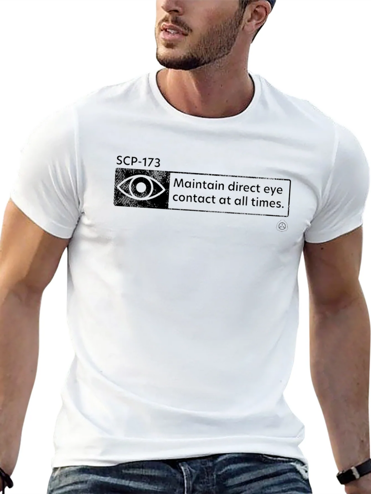 SCP-173 Eye Contact Warning T-Shirt - Foundation product image 12