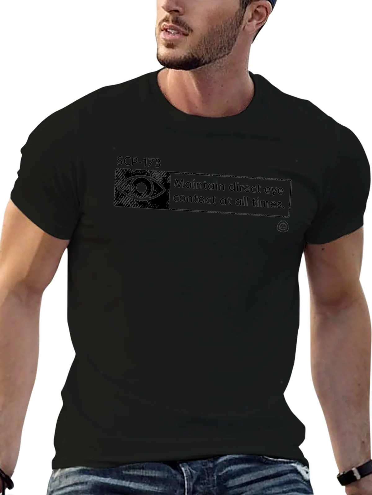 SCP-173 Eye Contact Warning T-Shirt - Foundation product image 6