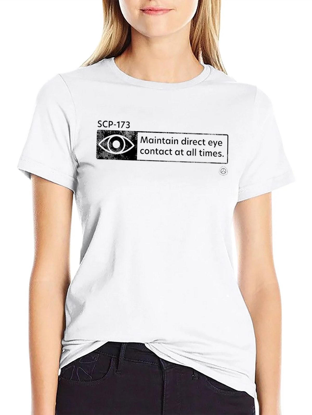 SCP-173 Eye Contact Warning T-Shirt - Foundation product image 8