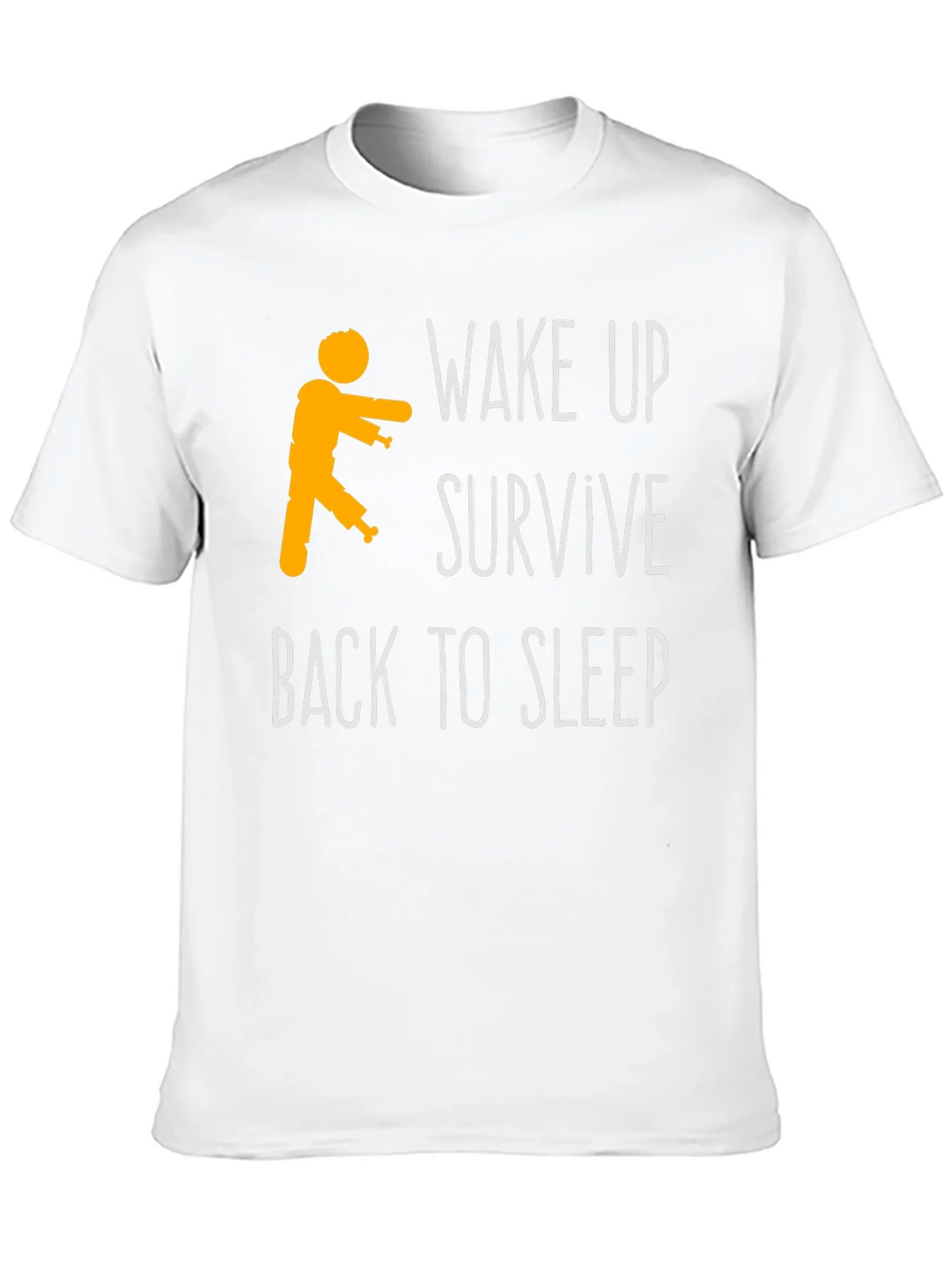 Zombie Wake Up Survive Back To Sleep Mens Black T-Shirt product image 9