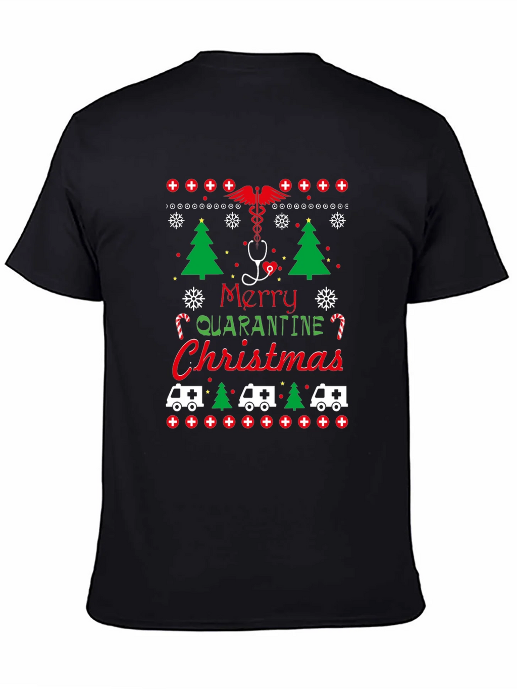Merry Quarantine Christmas Graphic Tee product image 7