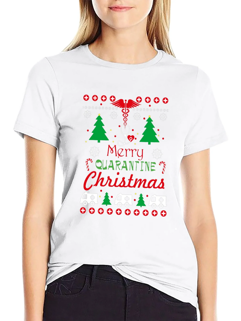 Merry Quarantine Christmas Graphic Tee product image 11