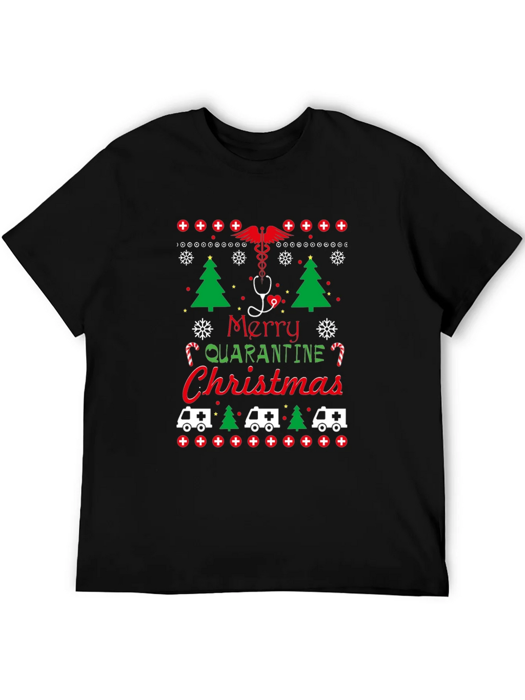 Merry Quarantine Christmas Graphic Tee product image 8