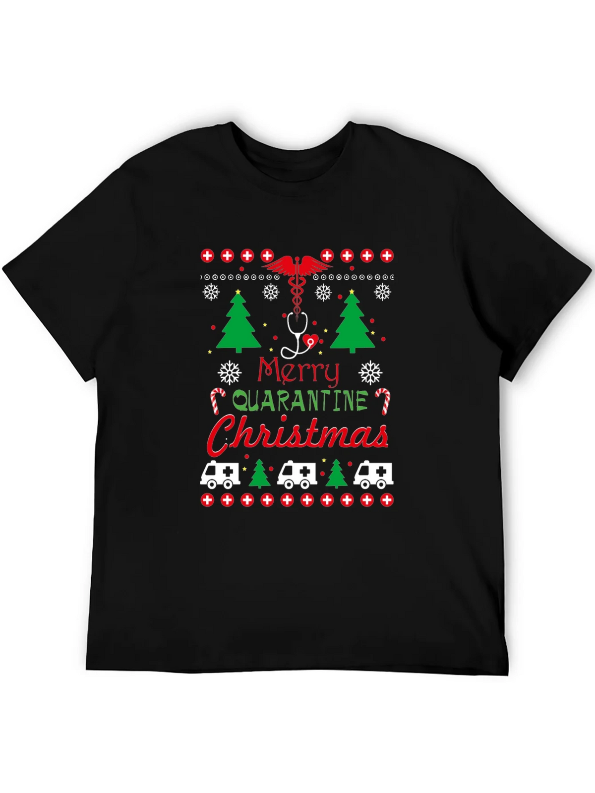 Merry Quarantine Christmas Graphic Tee product image 8