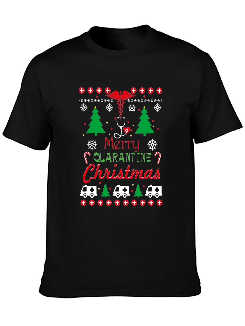 Merry Quarantine Christmas Graphic Tee product image 6