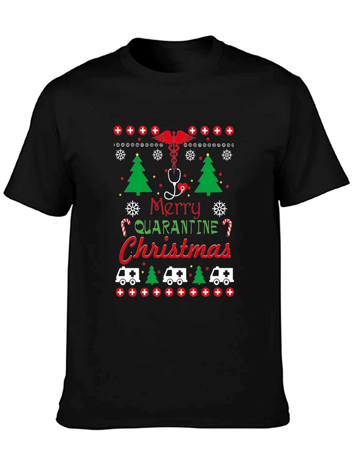 Merry Quarantine Christmas Graphic Tee product image 6