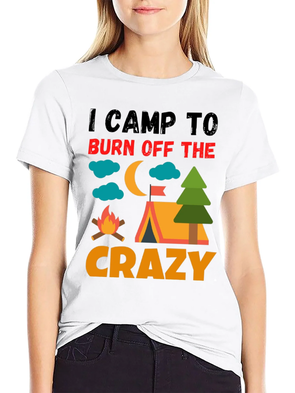 I Camp To Burn Off The Crazy Camping T-Shirt product image 11