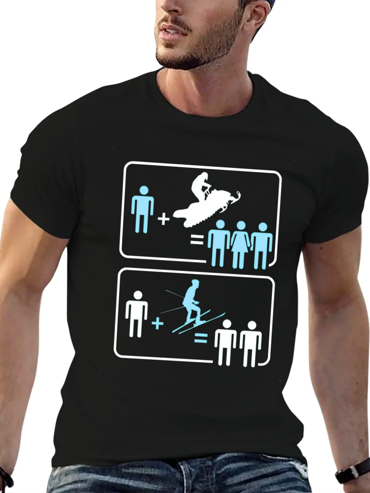 Snowmobile and Ski Equation T-Shirt product image 9