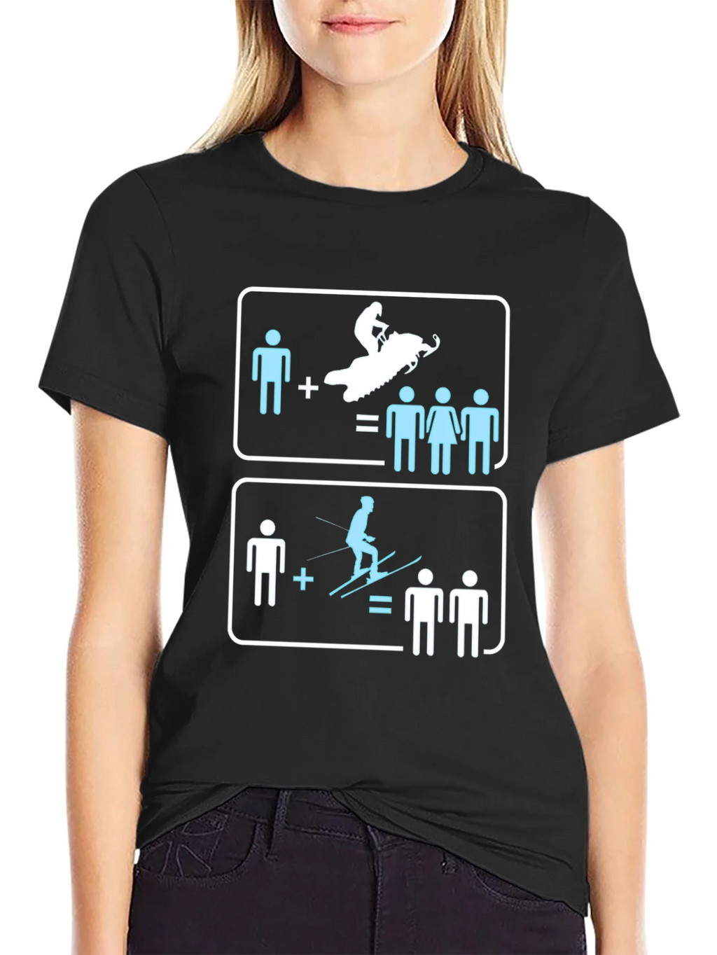 Snowmobile and Ski Equation T-Shirt product image 5