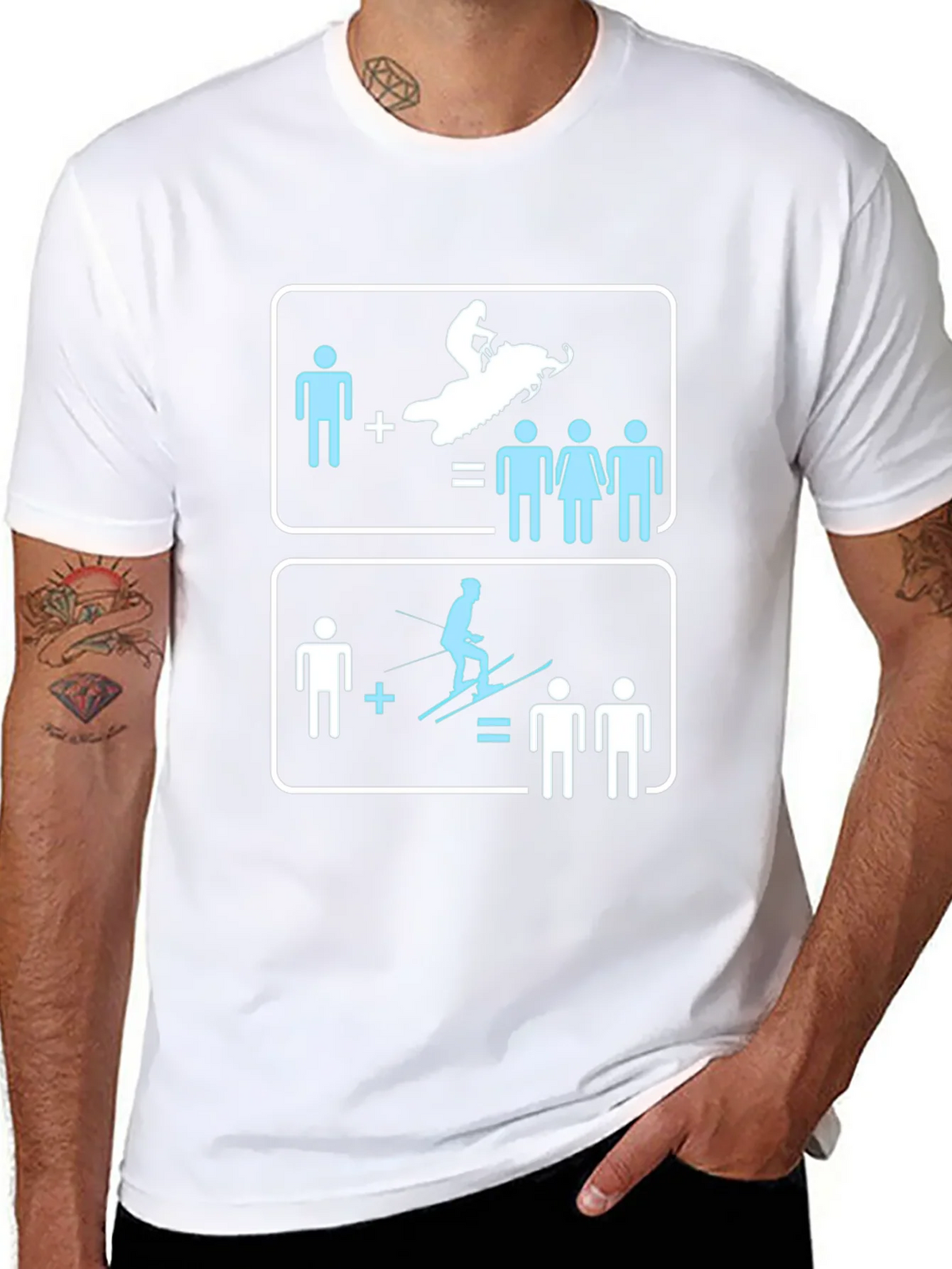 Snowmobile and Ski Equation T-Shirt product image 10