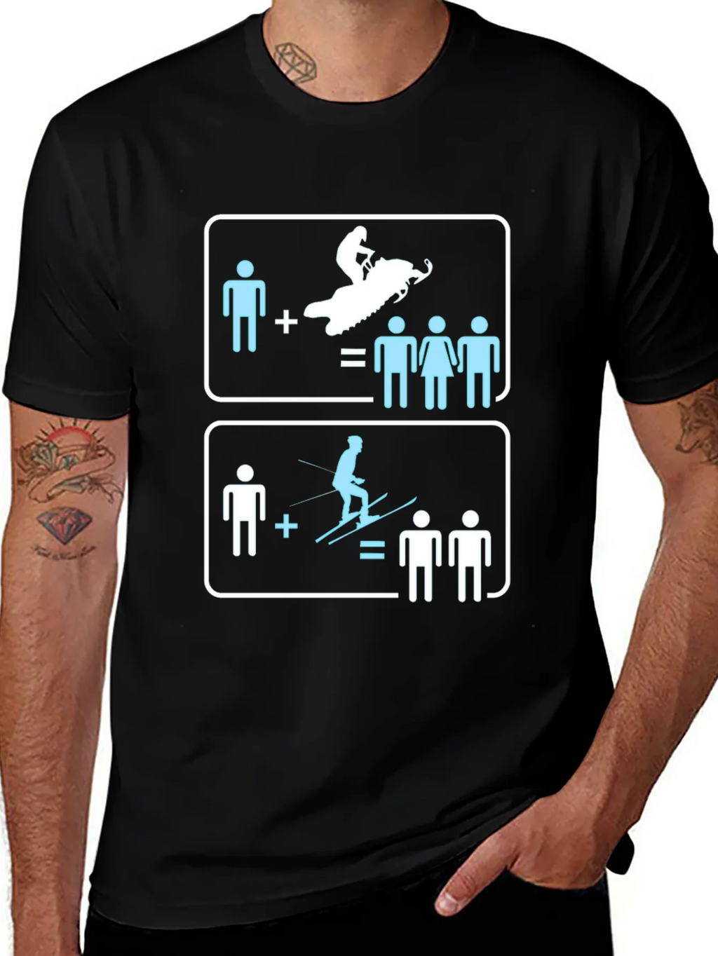 Snowmobile and Ski Equation T-Shirt product image 1