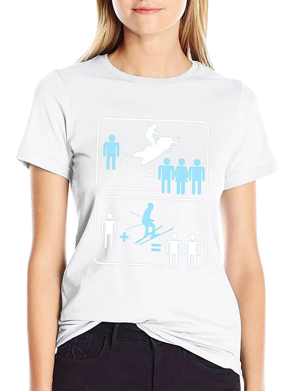 Snowmobile and Ski Equation T-Shirt product image 11