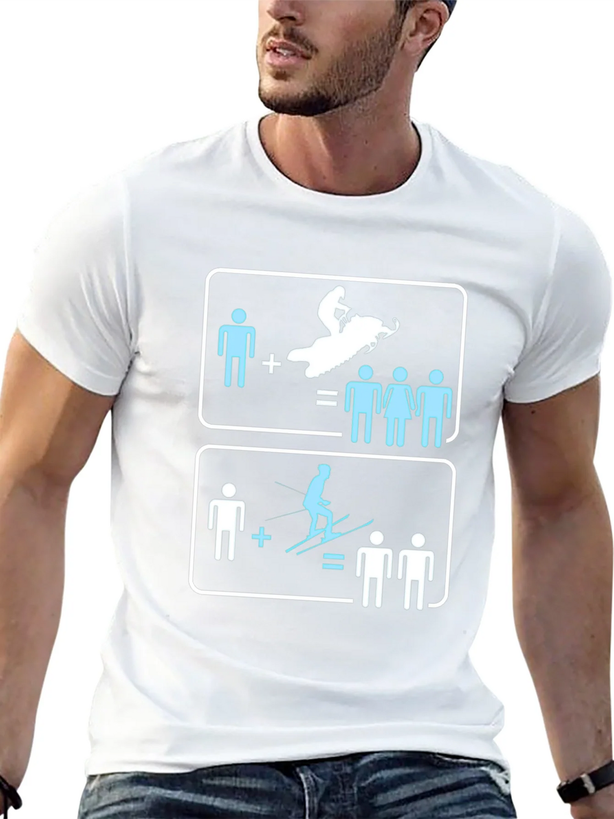 Snowmobile and Ski Equation T-Shirt product image 4