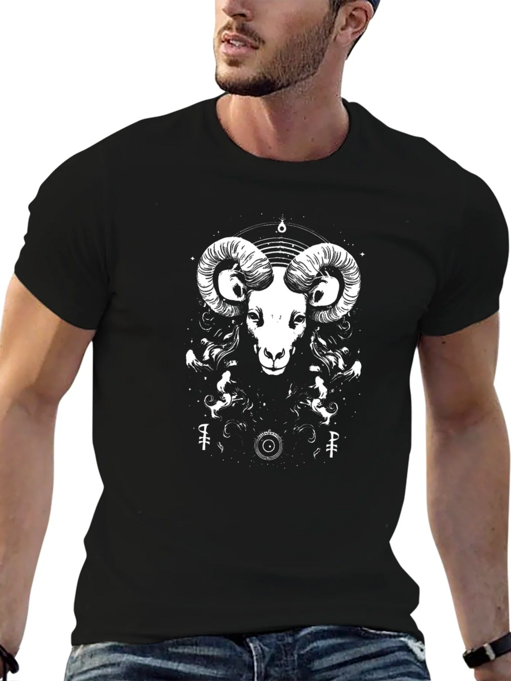 Ram Graphic Tee - Black Cotton T-Shirt product image 9