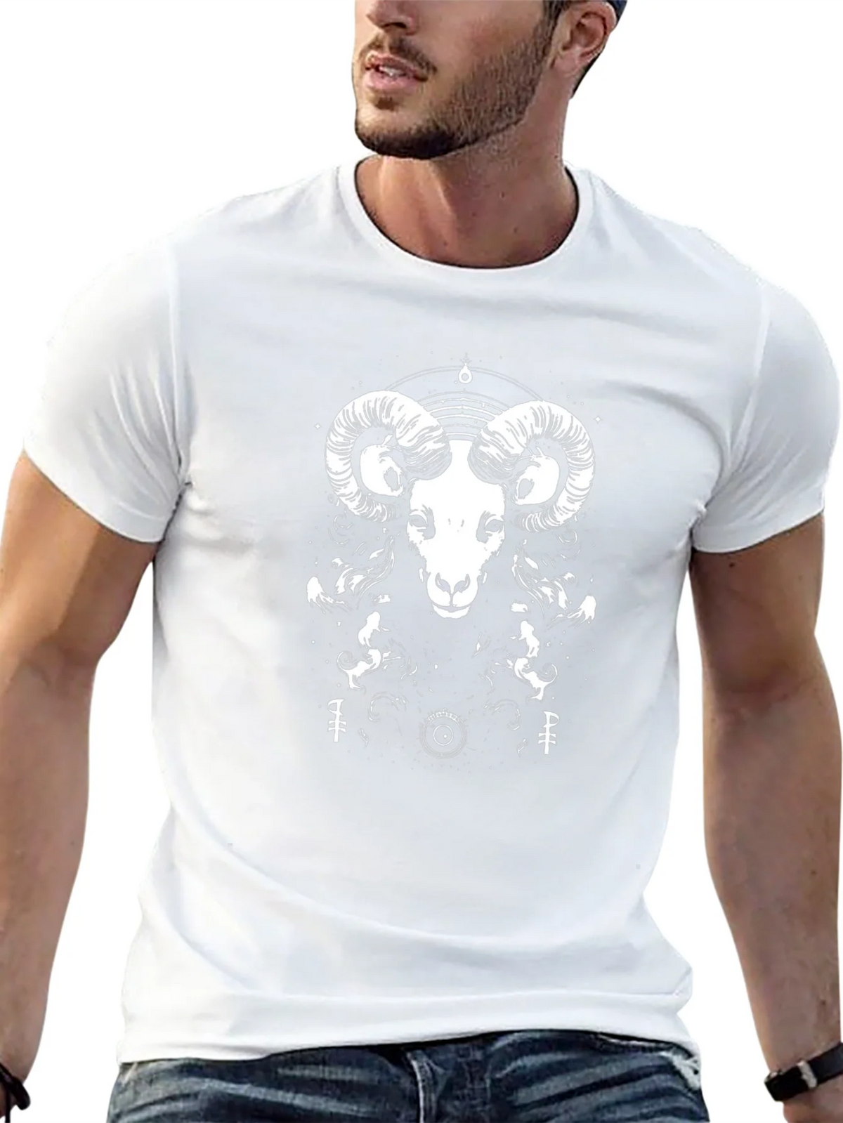 Ram Graphic Tee - Black Cotton T-Shirt product image 4